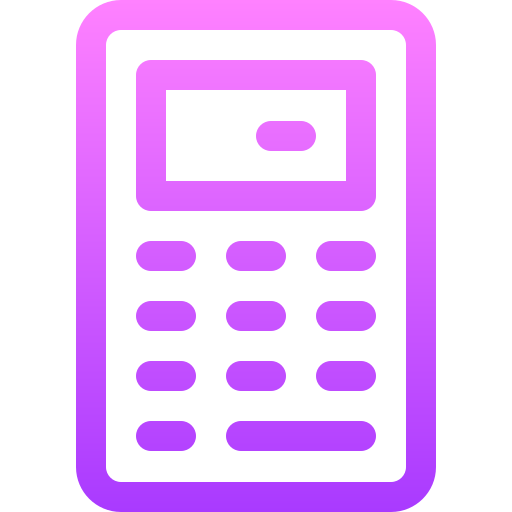Calculator Basic Gradient Lineal color icon