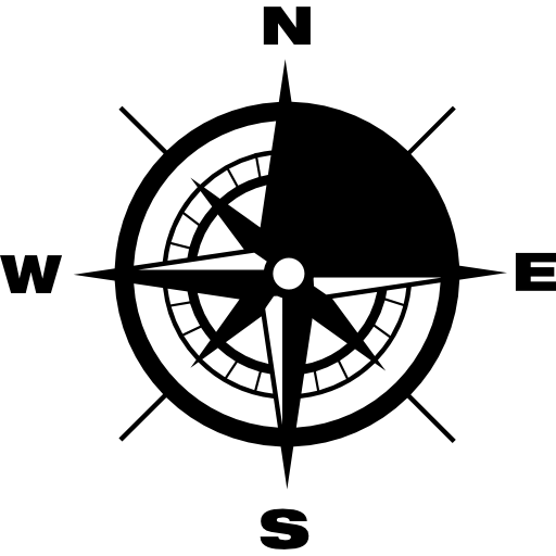 brújula con direcciones de puntos cardinales de la tierra  icono