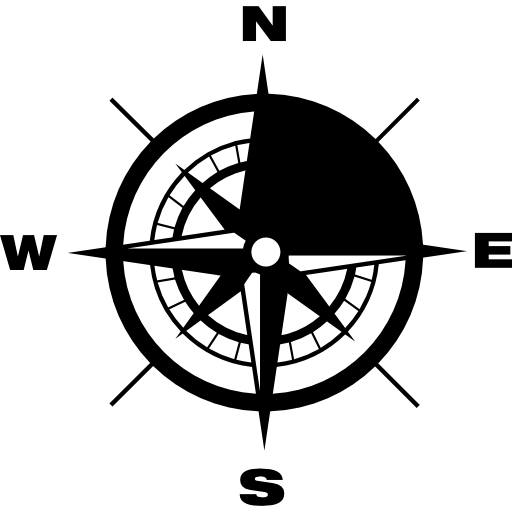 bussola con le direzioni dei punti cardinali della terra  icona
