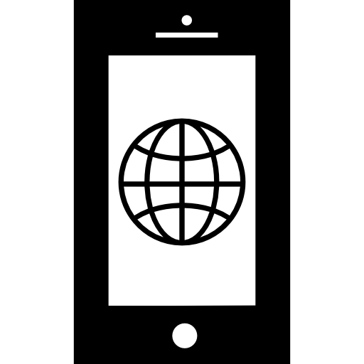 Earth grid symbol on digital tool  icon