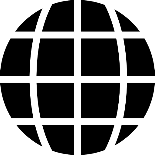 지구 그리드 원형 어두운 기호  icon