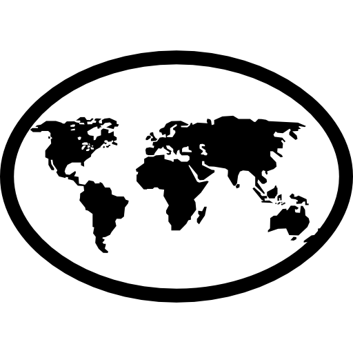continentes terrestres em forma oval  Ícone
