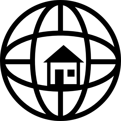 dom na siatce ziemi  ikona