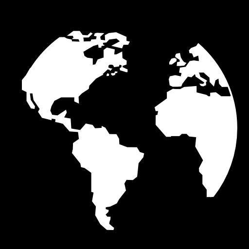 Earth circular continents shape in a square  icon