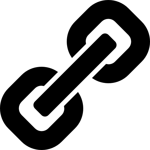 símbolo de interfaz de enlace de cadena en diagonal  icono