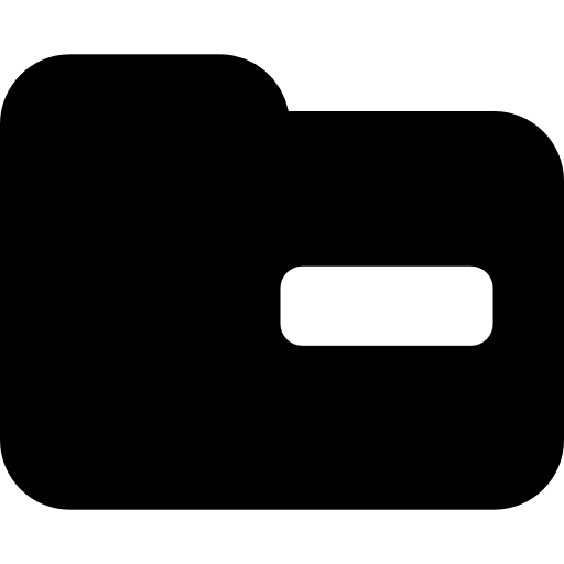 carpeta con símbolo de interfaz de signo menos  icono