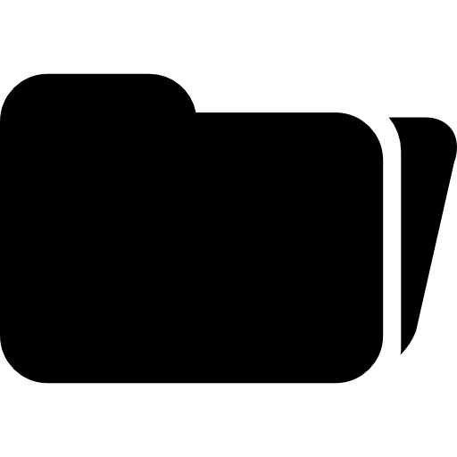 Символ интерфейса открытой черной папки  иконка