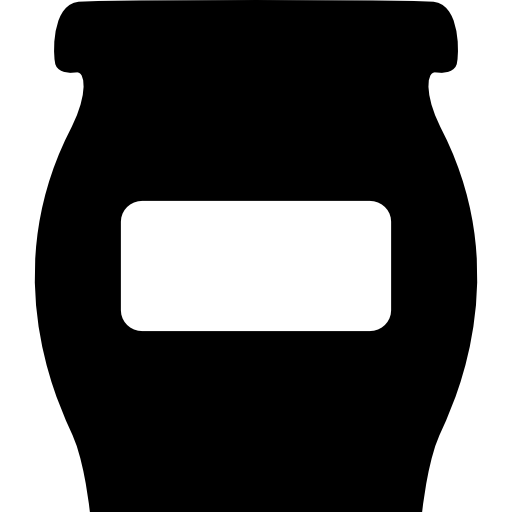 Чаша или фляга с пустой этикеткой для кухни для хранения продуктов  иконка