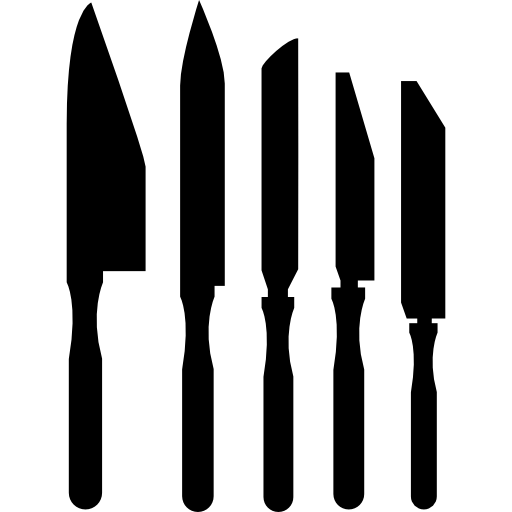juego de cubiertos cuchillos para cocina  icono