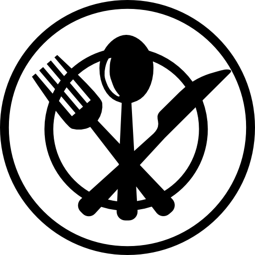 お皿にセットされたカトラリー  icon