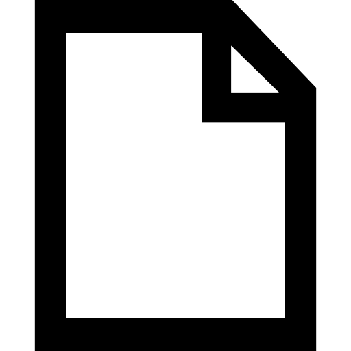 dateischnittstellensymbol des papierblattumrisses mit gefalteter rechter oberer ecke  icon