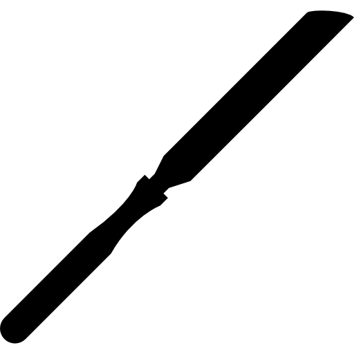 couteau long mince outil de coupe silhouette  Icône