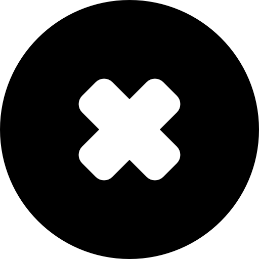 クロス削除または閉じる円形ボタン インターフェイス シンボル  icon