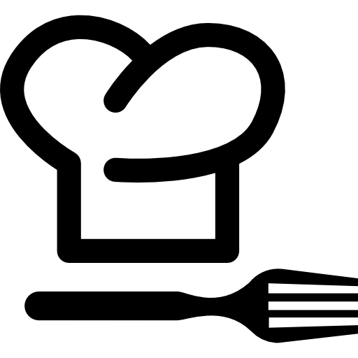 Chef hat and fork  icon