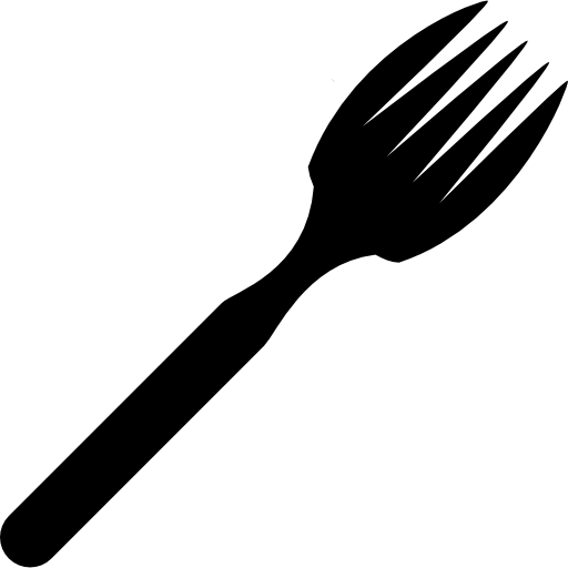 sylwetka narzędzia jedzenia widelca po przekątnej  ikona
