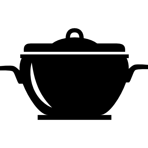 Кухонная чаша для готовки с крышкой  иконка