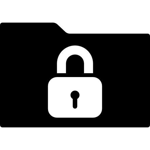 Lock folder interface symbol  icon