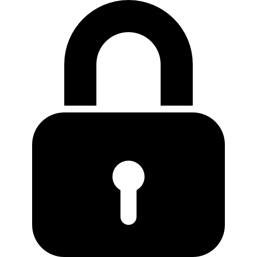 prostokątny symbol interfejsu zamkniętej kłódki  ikona