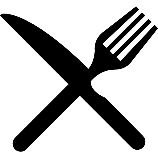 tenedor y cuchillo en cruz  icono