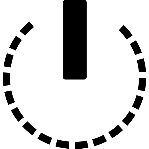 okrągły symbol mocy przerywanej linii koła  ikona