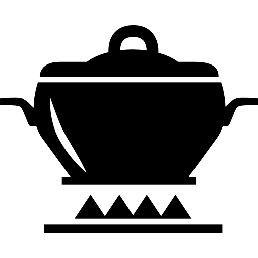 Covered pan on fire  icon