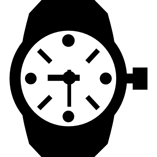 Wristwatch of circular shape  icon