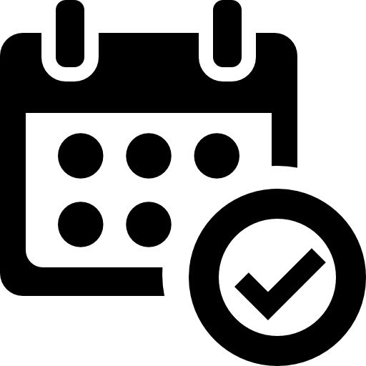 símbolo de interfaz de calendario verificado  icono