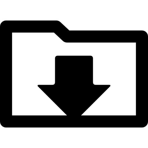 아래쪽 화살표가있는 폴더 인터페이스 기호 다운로드  icon