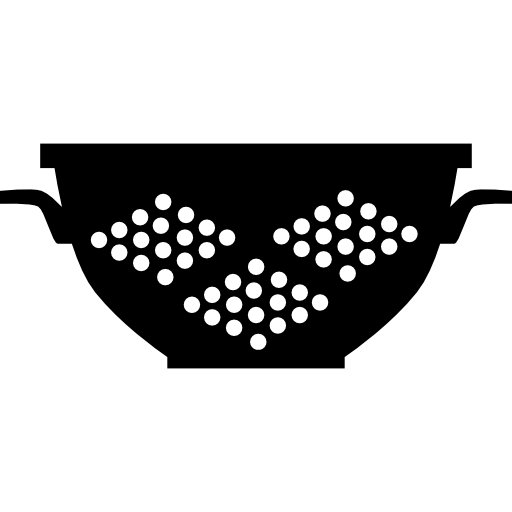 miska kuchenna z sitkiem z otworami  ikona