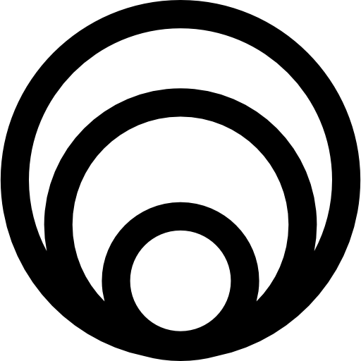 tre cerchi di dimensioni diverse uno dentro l'altro  icona