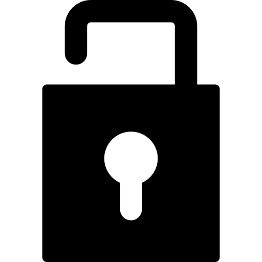 sblocca il simbolo di sicurezza dell'interfaccia del lucchetto quadrato  icona