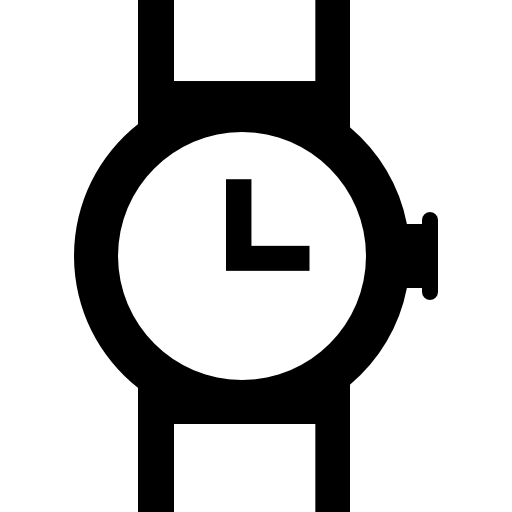 Wristwatch of circular design  icon