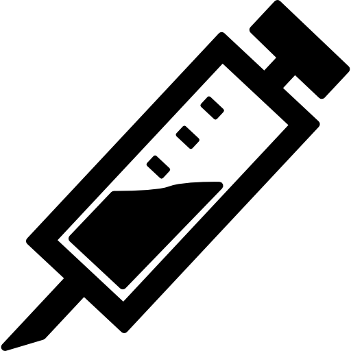 anesthésie dentiste symbole diagonal d'injection  Icône