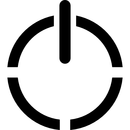 네 부분으로 된 원이있는 전원 기호 변형  icon