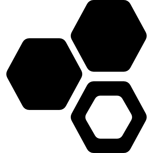 Three hexagons cell symbol  icon
