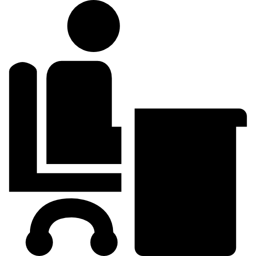 Student sitting on a desk for study Alfredo Hernandez Fill icon