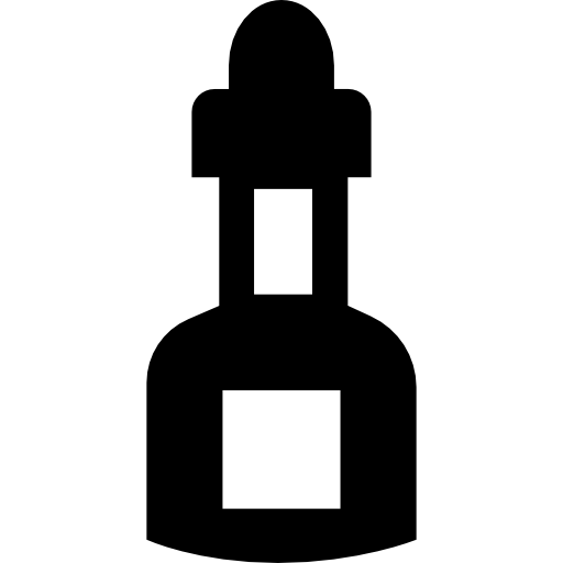 Medicine small bottle with dropper included for drops dosage  icon