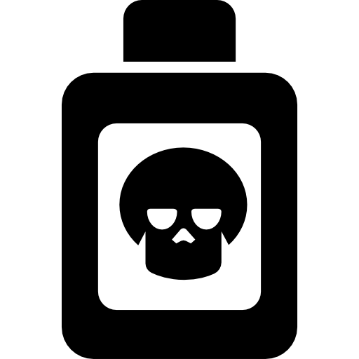 garrafa de veneno com um símbolo de caveira  Ícone