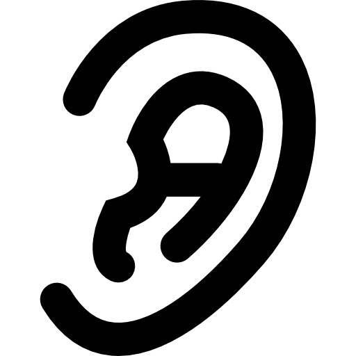 Human ear shape  icon