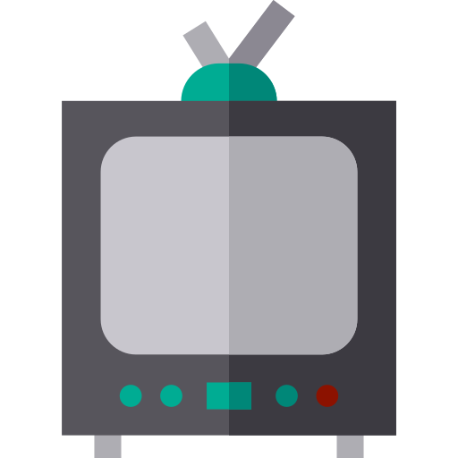 televisie Basic Straight Flat icoon