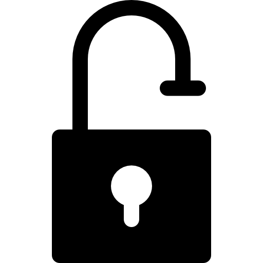 serratura aperta Basic Rounded Filled icona