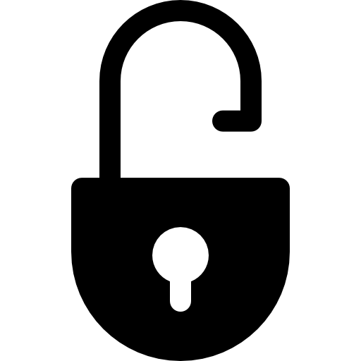 Open lock Basic Rounded Filled icon