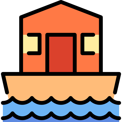 House boat Special Lineal color icon