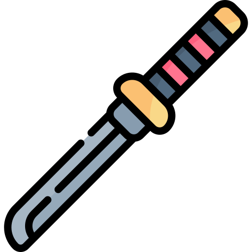 忍者刀 Kawaii Lineal color icon
