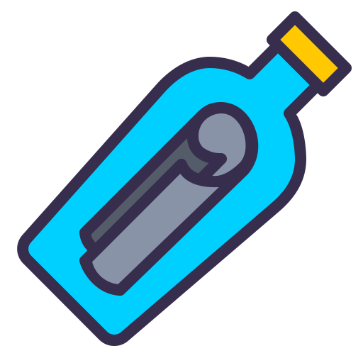 mensaje en una botella Generic Outline Color icono