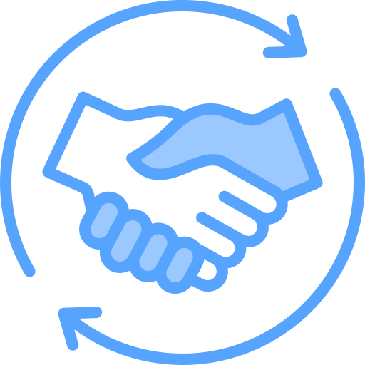 handshake der partnerschaft Generic Blue icon