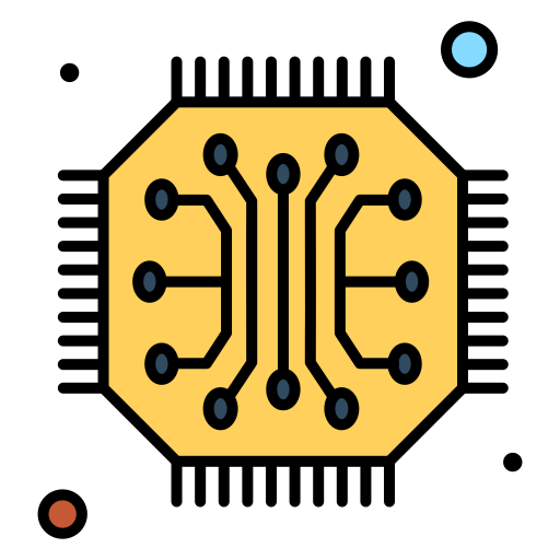 chip de computadora Generic Outline Color icono