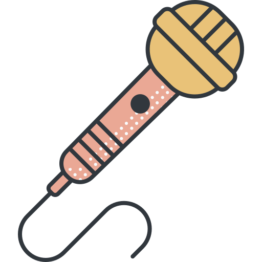 mikrofon Detailed Offset Lineal color ikona