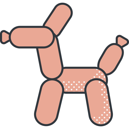 Balloon dog Detailed Offset Lineal color icon