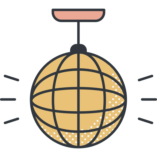 kula dyskotekowa Detailed Offset Lineal color ikona